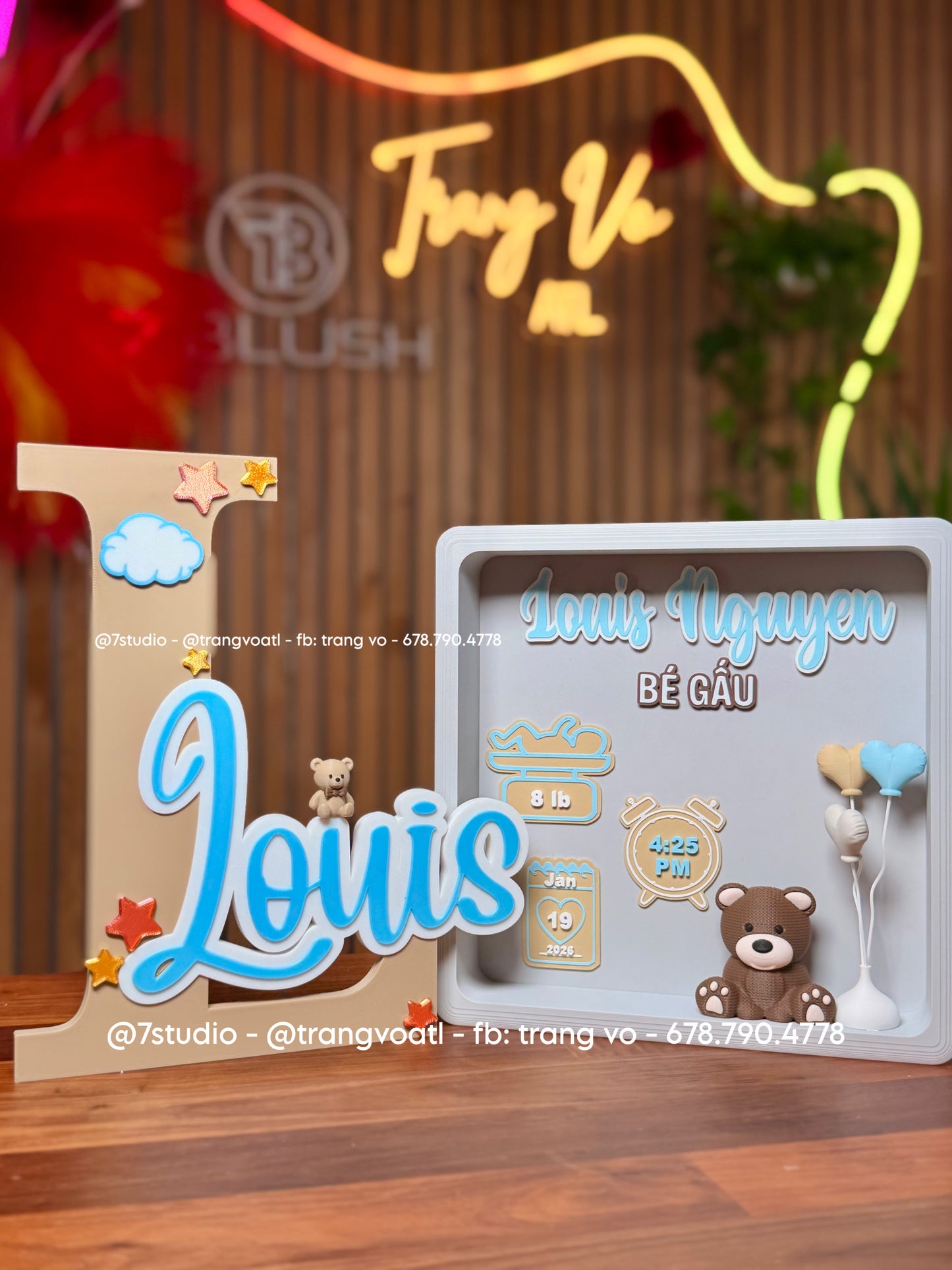 Name with Bear Stars theme