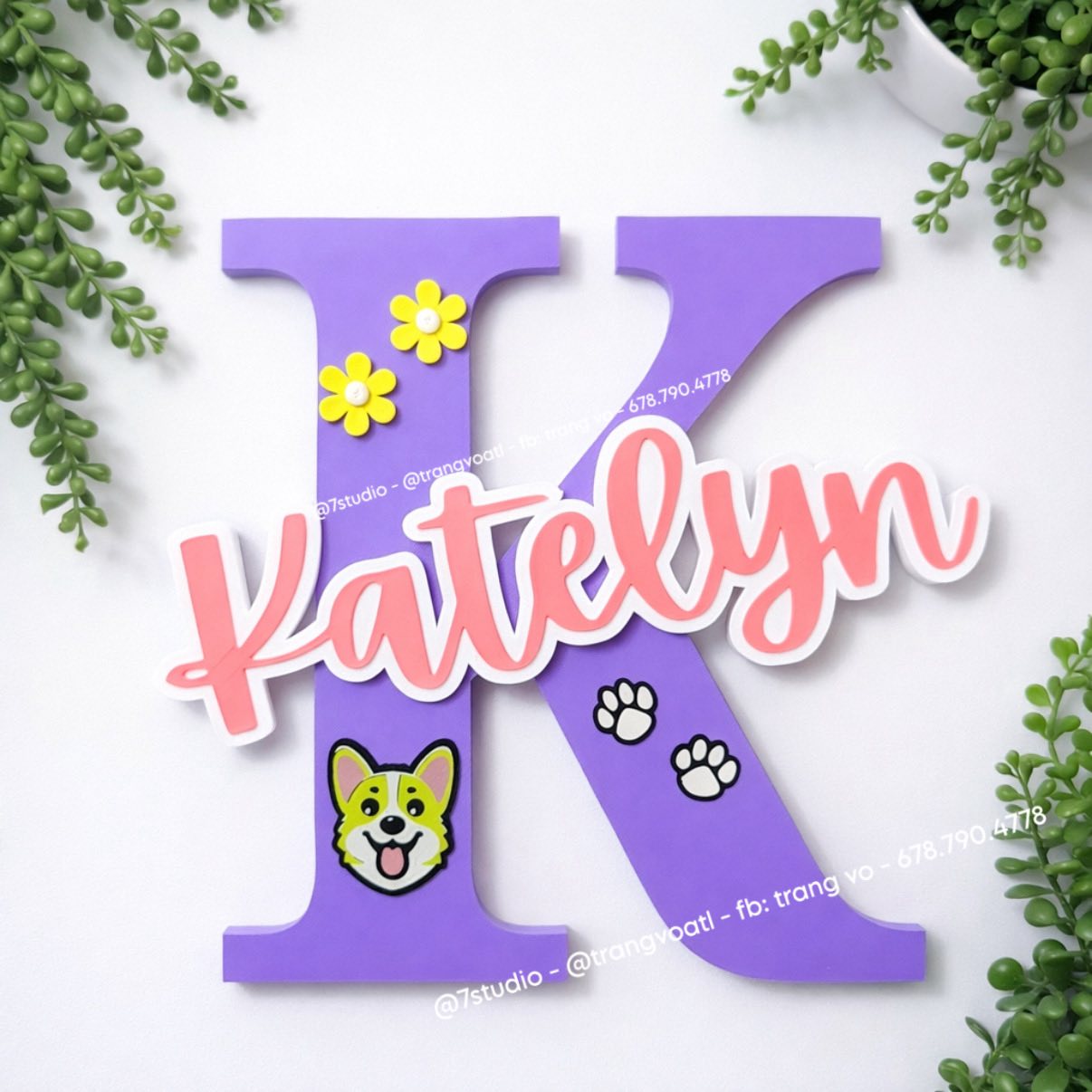 Custom Kid Name Door Sign GLOW IN THE DARK