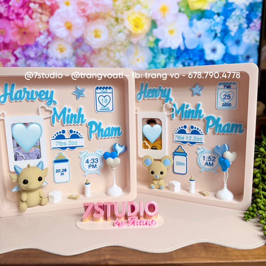 Birth Stats Box nursery with photo