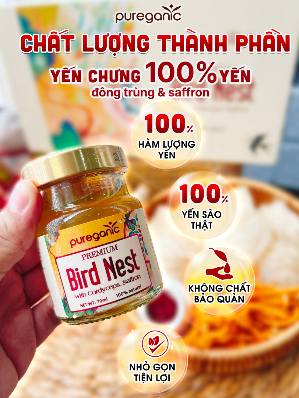 Yến Chưng Sẵn Đông Trùng Saffron